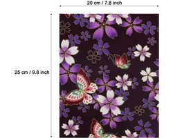 aufodara 10Pcs katoenen stoffenset voor patchwork 20x25 cm, Japanse stijl bedrukt met bloemen, prachtige gouden patronen, bronzen kleuren, geschikt voor naaien, quilten, doe-het-zelf, kunst en