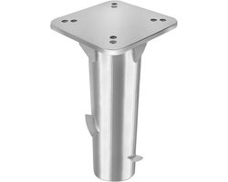 Aufun 1-Delige Metalen Grondplaat Parasolstandaard Voor Parasols, Zweefparasols, Universele Grondhuls, Robuuste Grondanker - Eenvoudige Montage (Zilver)