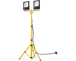 Aufun 2x200W LED Baustrahler - Warmwit - Met Stativ & 3M Kabel - Voor Garage, Tuin & Baustelle
