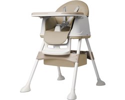 Aufun 3-In-1 Kinderstoelen, Kinderstoel, Eettafel, Babystoel, Babywalker, Babywalker, Stoelverhoger, Kinderzitje Voor Baby'S Van 6-36 Maanden, Tafel, Stoel Met Tafel En Wielen, Dienblad, Draagbaar, Beige