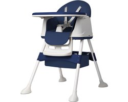 Aufun 3-In-1 Kinderstoelen, Kinderstoel, Eettafel, Babystoel, Babywalker, Babywalker, Stoelverhoger, Kinderzitje Voor Baby'S Van 6-36 Maanden, Tafel, Stoel Met Tafel En Wielen, Dienblad, Draagbaar, Blauw