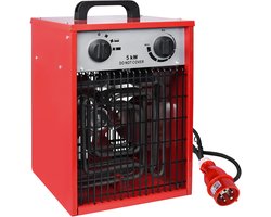 Aufun 5KW Ventilatorkachel, Professionele Industriële Elektrische Kachel Kachel Met 3 Verwarmingsniveaus, Overbelastingsbeveiliging, Ideaal Voor Binnen En Buiten Gebruik (Rood)