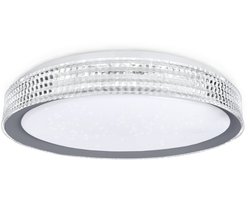 Aufun 60w LED Plafondlamp Met Afstandsbediening, Dimbaar, Rgb-Kleurveranderende Sterrenhemel LED Ronde Plafondlamp, Geschikt Voor Slaapkamer, Keuken, Kinderkamer, Woonkamer, Grijze Ring, Type E