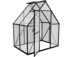 Aufun Kas Aluminium met Broeikas Fundering 125x180x195 cm Kas Tuin Koud Kaas Tuin Kas voor Buiten Kas Bouwpakket met Tunneldeur voor Tuinplantenteelt (6x4FT)