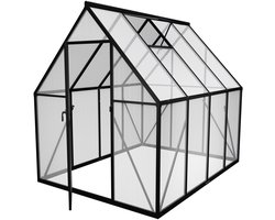 Aufun Kas Aluminium met Broeikas Fundering 230x185x195 cm Kas Tuin Koud Kaas Tuin Kas voor Buiten Kas Bouwpakket met Tunneldeur voor Tuinplantenteelt (6x8FT)