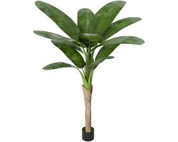 Aufun Kunstplant Bananenboom 160cm Kunstplanten Zoals Echt Met Stam Van Natuurlijk Hout Kunstboom Voor Woonkamer Slaapkamer Kantoor Decoratie