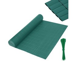 Aufun PVC Zichtwerende Mat - Versterkte Lamellen voor Balkon, Terras of Tuin- Waterdicht, Stevig en Met Kabelbinders, (200x500 cm, Groente)