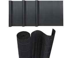 Aufun PVC Zichtwerende Mat - Versterkte Lamellen voor Balkon, Terras of Tuin- Waterdicht, Stevig en Met Kabelbinders, (90x300 cm, Antraciet)