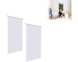 Aufun Verduisterend Rolgordijn - 2 Stuks - 120 X 210cm - Wit - Zijdelings Bedienbaar Rolgordijn - Raamgordijn Met Klembevestiging - Thermisch Rolgordijn
