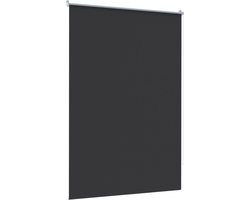 Aufun verduisterende rolgordijnen, thermisch isolerende rolgordijnen, rolgordijnen met trekkoord, rolgordijnen met trekkoord en clips zonder boren, (120x160 cm, antraciet)