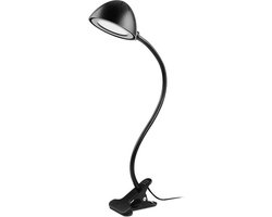 Aukey 3W USB LED Lamp LT-ST8 met Klem - 360° Verstelbaar, 2 Lichtstanden - Zwart
