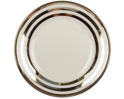 Aulica Triple Gold Borden – Set van 6 – Ø18 cm – Luxe Dessertborden Marmer Goud