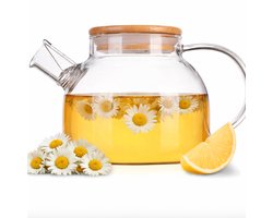 AUM® Glazen theepot met filter - Theekan - 1 liter - Voor Losse Thee & Theebloemen - Teapot - Tea Maker - 1000ML