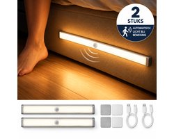 AUM® LED Kastverlichting met Bewegingssensor – 2 Stuks 30 cm – 3 Lichtkleuren – Dimbaar – Draadloos & USB Oplaadbaar – Magnetische Keukenverlichting, Kastlamp & Nachtlamp - Zilver