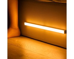 AUM® Nachtlampje - 2 stuks - 3 Lichtkleuren - 30cm - Nachtlampje met Bewegingssensor - LED Kastverlichting - USB Oplaadbaar - Inclusief Oplaadkabel - Motion Lamp - Draadloos - LED Wandlamp Binnen - Magnetische Montage