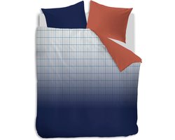 Auping Blue Moon Dekbedovertrek - Tweepersoons 260 x 220 cm - Katoensatijn - Blauw/wit/dusty red