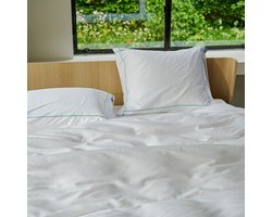 Auping Classic blue Dekbedovertrek - Eenpersoons 140 x 220 cm - Katoensatijn - Wit