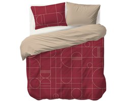 Auping Graphic bordeaux Dekbedovertrek - Tweepersoons 260 x 220 cm - Biologisch katoen - Rood