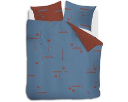 Auping Lively lucid Dekbedovertrek - Tweepersoons 260 x 220 cm - Katoensatijn - Blauw