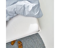 Auping Satin 300 hoeslaken voor topper - 140 x 200 cm - Gebroken wit - Katoen