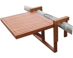 Aura® Balkontafel Hangend – Inklapbaar Balkonbar - Hangtafel Voor Aan Het Balkon – Hang tafel Balkon - Vouwtafel - Wandtafel - Bruin - 64cm x 65cm x 44cm