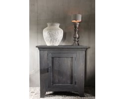 AURA PEEPERKORN | KASTJE| LAAG KASTJE-|1 DEURS KASTJE| OUD TEAKHOUT| LICHT VERGRIJSD