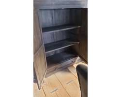AURA PEEPERKORN |MODEL KLEINE MEES| BUFFETKAST| DICHTE KAST|TEAKHOUT|BRUIN VERGRIJSD