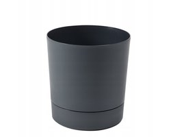 Aura Pot met Schotel Zwart Beton Ø 20cm H 21cm