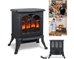 Aura® Sfeerhaard elektrisch - Sfeerhaarden -Sfeerhaard met Schouw- Draagbare Warmplaats- Zwart-5 cm x 24 cm x 45 cm