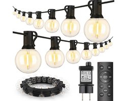 Aurae Buitenverlichting 30 LED - 18 m - Lichtsnoer Buiten en Binnen - IP44 - Prikkabel met Afstandsbediening - Dimfunctie - Timer - Lichtslinger - Sfeerverlichting