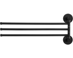 Auralum Max Bewegbaar Handdoekenrek - Zwart - 3 Draaibare Armen - Voor Badkamer & Keuken