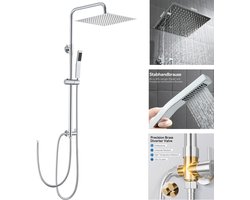 Auralum Max Douche Set - Douchesysteem Met omstelling - Regendouche - 12 inch Douchekop - Verstelbare Hoogte 72-110 cm - Waterbesparend - Chroom