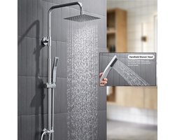 Auralum Max® - Douche Set - Regendouche zonder kraan - 8 inch Douchekop - Elegante RVS Handdouche - Duurzame Messing Omsteller - Verstelbare Hoogte - Chroom