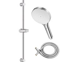 Auralum max Doucheset met Handdouche - 90cm Glijstang - 4 Standen Douchekop - 150 cm Doucheslang - Glijstangset - Chroom