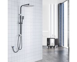 Auralum Max Douchesysteem - Regendouche Ø 25CM - Handdouche Ø 10CM - Waterbesparend - Zwart