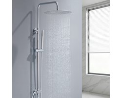 Auralum Max Douchesysteem - RVS Doucheset - Ø 30 cm - Regendouche en Handdouche - Verstelbare Hoogte 72-110 cm - Duurzame Messing Omsteller - Waterbesparend - Chroom