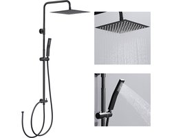 Auralum Max Douchesysteem - Zwart Douche Set - Regendouche en Handdouche - Hoofddouche 30 cm - Verstelbare Hoogte 72-110 cm - Duurzame Messing Omsteller - Zwart