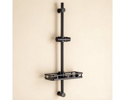 Auralum Max Glijstang - 70 cm - RVS Douchestang - Met Zeepschaal - Verstelbaar hoogte - Douche Glijstang - Eenvoudige Installatie - Universal - Zwart