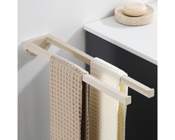 Auralum max Handdoekrek Zonder Boren 42 CM - Zelfklevende Dubbele Handdoekhouder - Badkamer & Keuken - Handdoekstang - Handdoekhouders