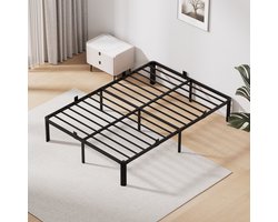 Auralum MAX Metalen Bed 140x190 cm - Metalen Bedframe - Stevig - Stil - Anti Slip - Grote Opbergruimte - Roestvrij - Voor 2 persoon - IJzeren Bed - Duurzaam