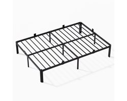 Auralum MAX Tweepersoonsbed - metalen bedframe - 140x200 cm Metalen Bed - Minimalistisch Bedframe - Stevig - Stil - Anti Slip - Grote Opbergruimte - Duurzaam - Voor 2 personen - Draagkracht 600 kg- Zwart