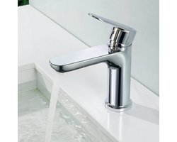 Auralum max Wastafelkraan Zilver - Badkamerkraan Chroom - 360° Draaibare - Badkamer Kraan - RVS - Warm en Koud - Waterbesparend