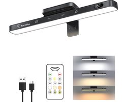 AuraVibe® - LED Keukenverlichting - LED Kastverlichting - Bureaulamp LED - Onderbouwverlichting keuken - Dimbaar - met Afstandsbediening - Zwart