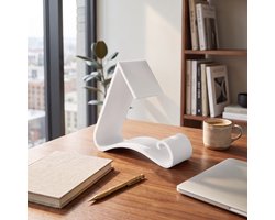 AUREA Boekenstandaard – Boekenhouder & Leesstandaard 3-in-1 – Voor Open en Gesloten Boeken – Organisch Design – Wit