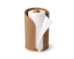 AUREA Keukenrolhouder – Keukenrol Houder & Keukenpapier Houder Staand – Geschikt voor Standaard Keukenrollen – Scheurt met Één Hand – Geribbeld Design – Vrijstaand zonder Boren – Latte Bruin