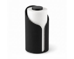 AUREA Keukenrolhouder – Keukenrol Houder & Keukenpapier Houder Staand – Geschikt voor Standaard Keukenrollen – Scheurt met Één Hand – Geribbeld Design – Vrijstaand zonder Boren – Zwart