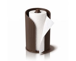 AUREA Keukenrolhouder – Keukenrol Houder & Keukenpapier Houder Staand – Geschikt voor Standaard Keukenrollen – Scheurt met Één Hand – Geribbeld Design – Vrijstaand zonder Boren – Donker Bruin