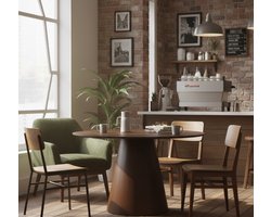 Aurelia Luxe Ronde Eettafel 120 cm – Donker Noten Wood Veneer – Moderne Houten Eettafel 76 cm Hoog – Duurzame Design Eettafel voor Woonkamer & Eetkamer – Altameubel