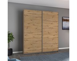 Aurelia Schuifdeurkast B175 x H210 cm - Artisan Eiken