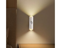 AUREVINTA® - Oplaadbare slimme LED-sfeerverlichting met bewegingssensor – Draadloze magnetische wandlamp in 7 kleuren; zelfklevend nachtlampje voor trappen, gangen, slaapkamers en kasten